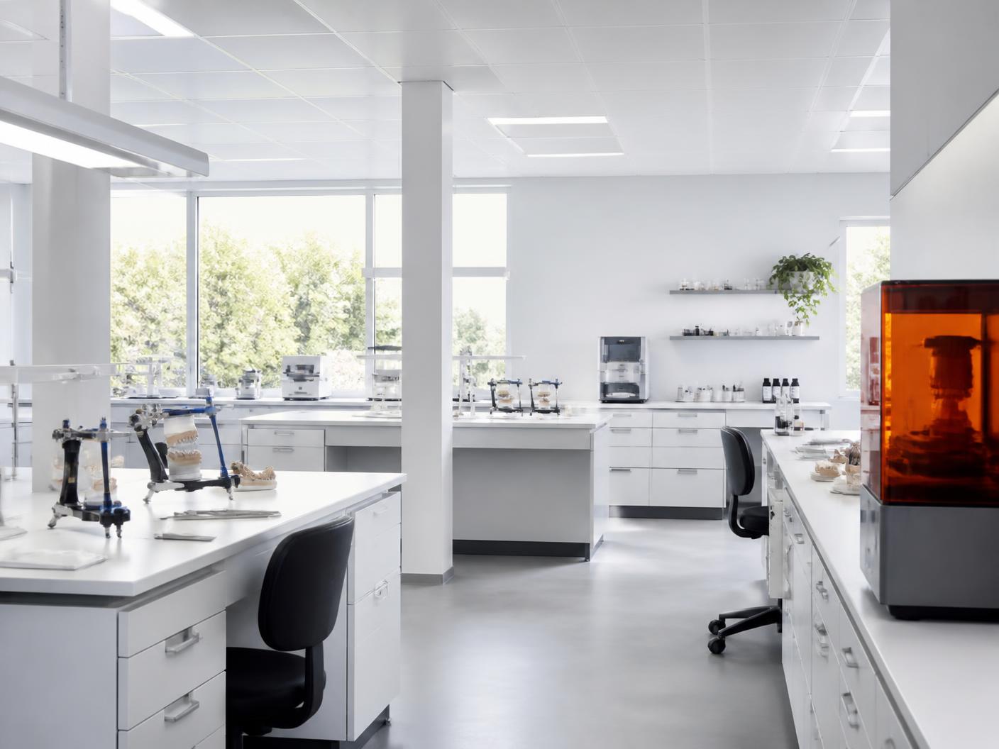 Organized dental laboratory workspace